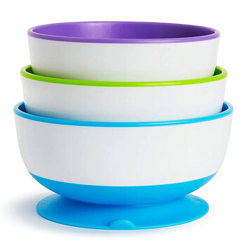 3pc Munchkin Stay Put Suction Bowls