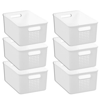 6x Boxsweden Levi 26x18cm/4.5L Storage Basket - White