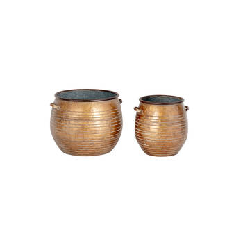 2pc Pot Set Moon Home/Garden/Patio Display Decor - Bronze