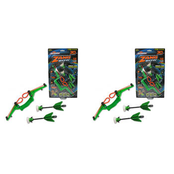 2PK Zing Air Storm Zano Bow Indoor Archery Set - Green 5y+