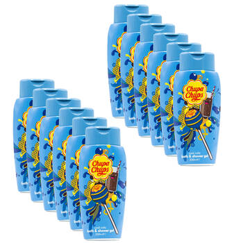 12PK Chupa Chups 300ml Cool Cola Bath & Shower Gel - Blue