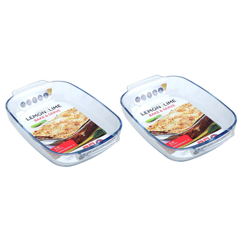 2pk Lemon & Lime Yorkshire Glass 3.8L/38cm Bakeware Dish Rectangle w/ Handles