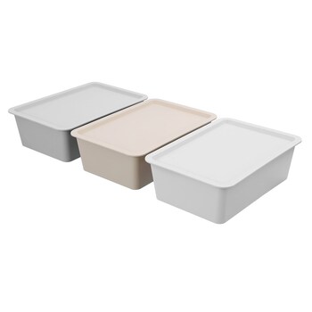 3x Boxsweden Tidy 7L/37.5x11.5cm Storage Box Lidded - Assorted