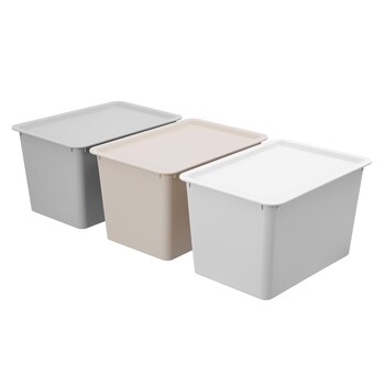 3x Boxsweden Tidy 20L/37.5x22.5cm Storage Box Lidded - Assorted