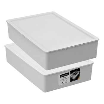 2x Boxsweden Tidy 12-Compartment 36x8cm Storage Box w/ Lid - Assorted