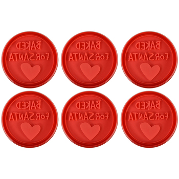 6PK R&M Baked For Santa Pastry & Cookie Stamper 6.4cm - Red