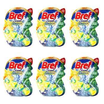 6PK Bref Toilet Cage Scent Switch 50g Soft Lotus/Fresh Bamboo