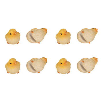 8PK Polyresin Fixed Gap Chick Pot Sitters Home Plant Pot Decor - Assorted