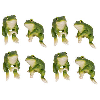 8PK Polyresin Fixed Gap Frog Pot Sitters Home Plant Pot Decor - Assorted