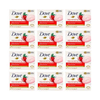 12PK Dove 90G Beauty Cream Bar Rejuvenating Pomegranate & Hibiscus Tea