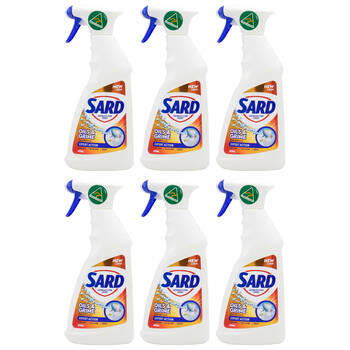 6PK Sard Oils & Grime Laundry Spray Clothes Cleaning Stain Remover 420ml