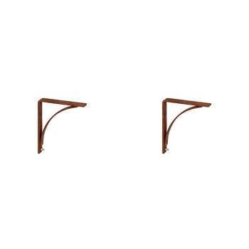 2PK Corner Shelf Support Metal Bracket Medium 15x17cm - Rust