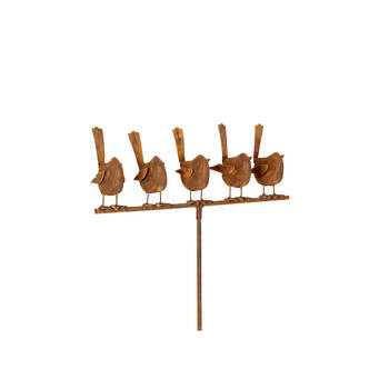 Wren Rust Perch Bird Stake Home/Garden Decor 40x17cm
