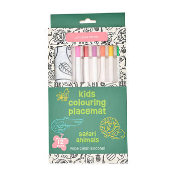Annabel Trends Silicone Colouring Mat 37.5x25.5cm - Safari Animal 3y+
