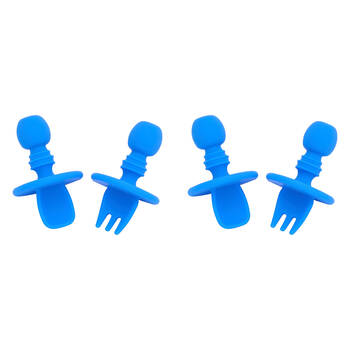 4pc Annabel Trends Silicone Little Spoon & Fork Baby/Toddler - Blue