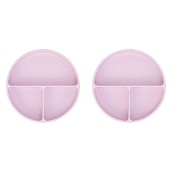 2PK Annabel Trends Silicone Suction Divided Plate 18cm - Lilac