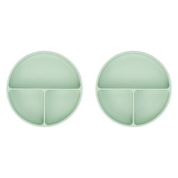 2PK Annabel Trends Silicone Suction Divided Plate 18cm - Moss