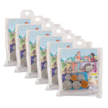 6PK Australian Play Money Kids/Children Interactive Pretend Fun Toy 3y+