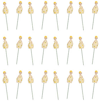12PK Resin Lemon Girls On Stick Figurines 4x33cm