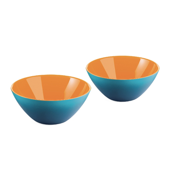 2pc Guzzini My Fusion 12.5cm Plastic Bowls - Blue/Orange