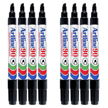 8pc Artline 90 2.0 - 5.0mm Permanent Marker Black