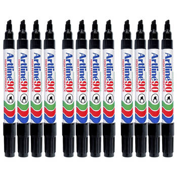 12pc Artline 90 2.0 - 5.0mm Permanent Marker Black