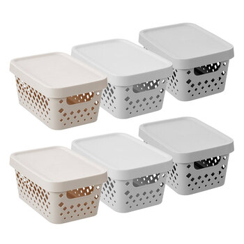 6PK Boxsweden Kept Diamond 40L/26cm Storage Bin Lidded - Assorted