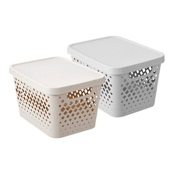 2PK Boxsweden Kept Diamond 16L/36cm Storage Bin Lidded - Assorted