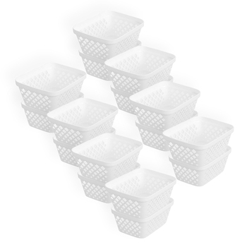 8PK 2PK Boxsweden Kept Diamond 15.5x11.5cm Organiser Tray - White