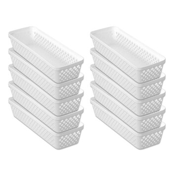 10PK Boxsweden Kept Diamond 33x11cm Organiser Tray - White 