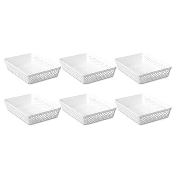 6PK Boxsweden Kept Diamond 33x24cm Organiser Tray - White 