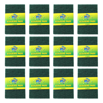 60pc Kwik Life Home Multi Purpose Scouring Pads 10x15cm - Green