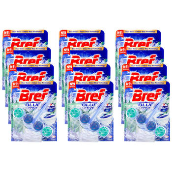 12PK Bref 50g Blue Active Odour Stop Eucalyptus Toilet Freshener
