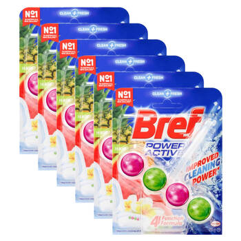 6PK Bref 50g Toilet Cleaner Cage Power Active 4 Function Formula Hawaii
