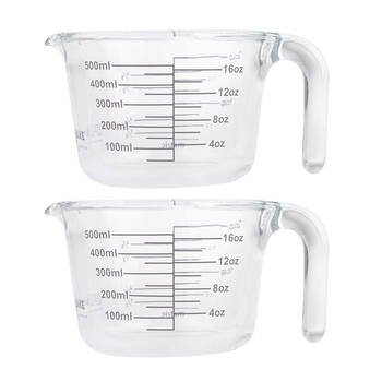 2PK Daily Bake Borosilicate Glass 2-Cup/500ml Measure Jug - Clear