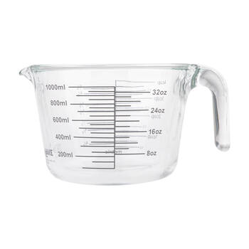 Daily Bake Borosilicate Glass 4-Cup/1L Measure Jug - Clear