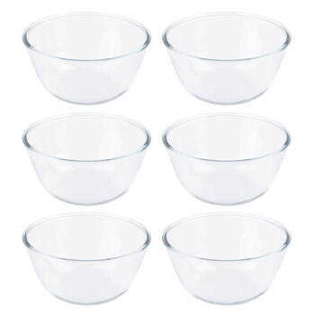 6PK Daily Bake Borosilicate Glass Mixing Bowl 19cm/1.5L - Clear