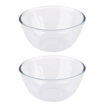 2PK Daily Bake Borosilicate Glass Mixing Bowl 23cm./2.6L - Clear