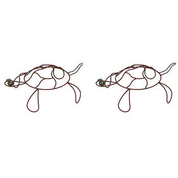 2PK Turtle Wire Small Home/Garden/Patio Planter Decor 50x35cm