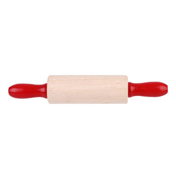 Daily Bake Small Wood Rolling Pin 20x3.7cm - Natural/Red