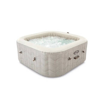 Intex 4-Person Chevron Deluxe Square Bubble Spa Set 220-240V 6y+