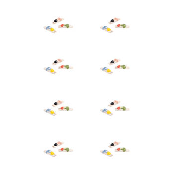 8PK Ceramic Swimming Ladies Floating Figures 10.8x6cm