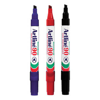 3pc Artline 90 2.0 - 5.0mm Permanent Marker Assorted