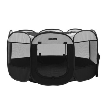 Paws & Claws Foldaway 136cm Indoor/Outdoor Dog Playpen Large - Black