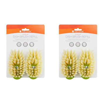 2x 2pc Full Circle Suds Up Dish Brush Head Refill - Green