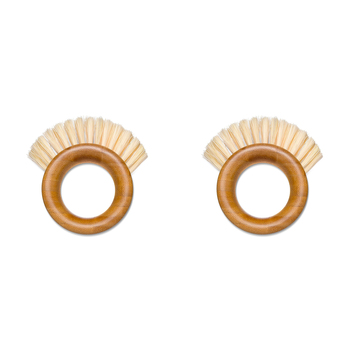 2PK Full Circle The Ring Veggie Brush Scrubber - White