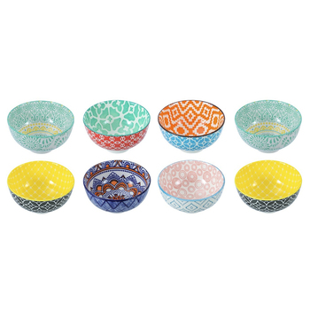 8PK Lemon & Lime Moroccan Deco 11.5x6cm Ceramic Rice Bowl - Assorted