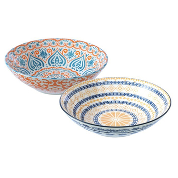 2PK Lemon & Lime Moroccan Deco 23x6cm Ceramic Serving Bowl - Assorted