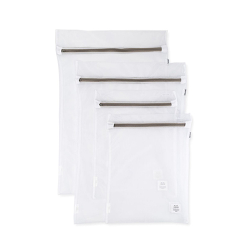 4pc Full Circle 40cm Plastic Mesh Laundry Bags - White