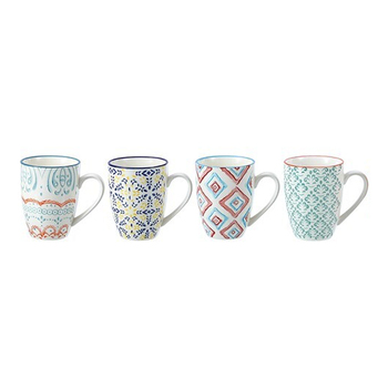 4PK Lemon & Lime Moroccan 350ml Coffee Mug Cup - Assorted